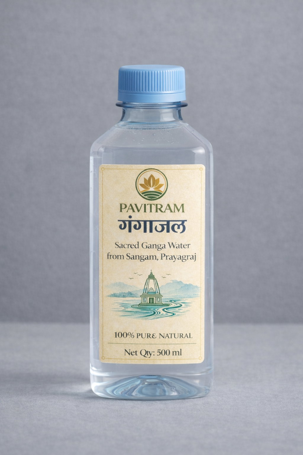 Pavitram Gangajal – Pack of 10 Bottles (500 ml Each) | Total 5 Litres | Pure & Authentic Holy Ganga Water