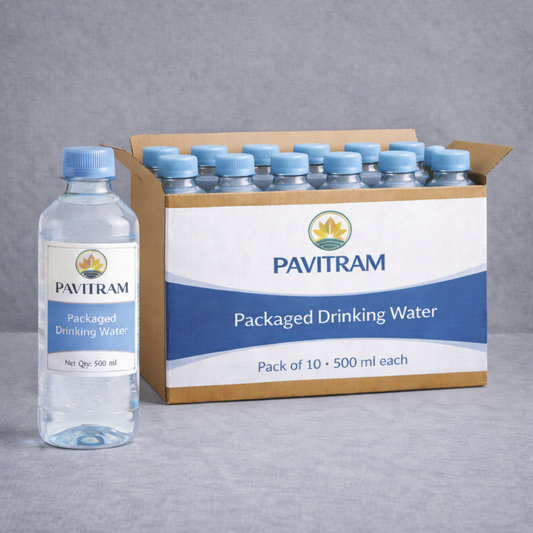 Pavitram Gangajal – Pack of 10 Bottles (500 ml Each) | Total 5 Litres | Pure & Authentic Holy Ganga Water
