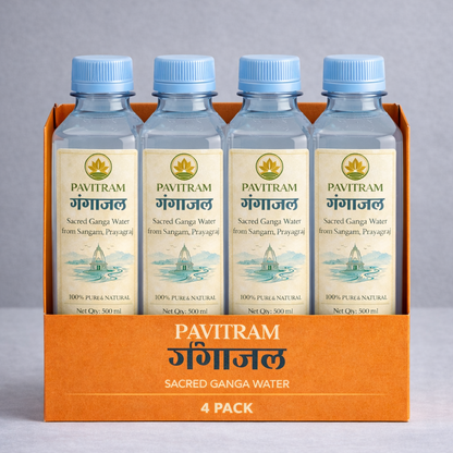 Pack of 4 Bottles containing 500 ML Gangajal in one bottle ( 500 ML * 4 Bottles = 1 Box)