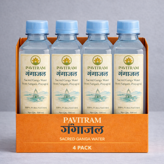 Pack of 4 Bottles containing 500 ML Gangajal in one bottle ( 500 ML * 4 Bottles = 1 Box)